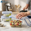 3 Piece Square Glass Food Storage Containers
