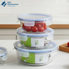 3 Piece Round Glass Food Storage Containers