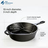 10" Deep Cast Iron Skillet