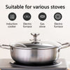 Laser Coated Shallow Cooking Pot with Glass Lid