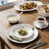 Corolly 58 -Piece Floral Dinner Set | White & Blue