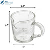 Dual Spout Glass Espresso Measuring Cup with Handle 70ml - image 3