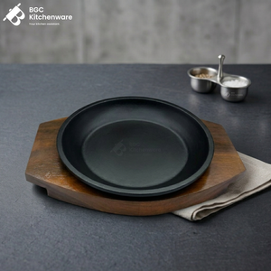 Round Sizzler Plate with Wooden Base series (A)