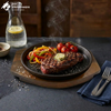 Round Sizzler Plate with Wooden Base