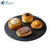 Black Stone Serving Plate Round