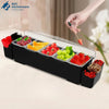 5 Compartment Bar Garnish Station with Side Caddies