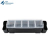 5 Compartment Bar Garnish Station with Side Caddies