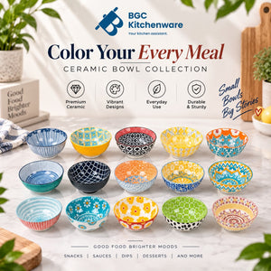 Colorful Ceramic Snack Bowl Set
