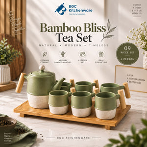 Bamboo Bliss Ceramic Tea Set